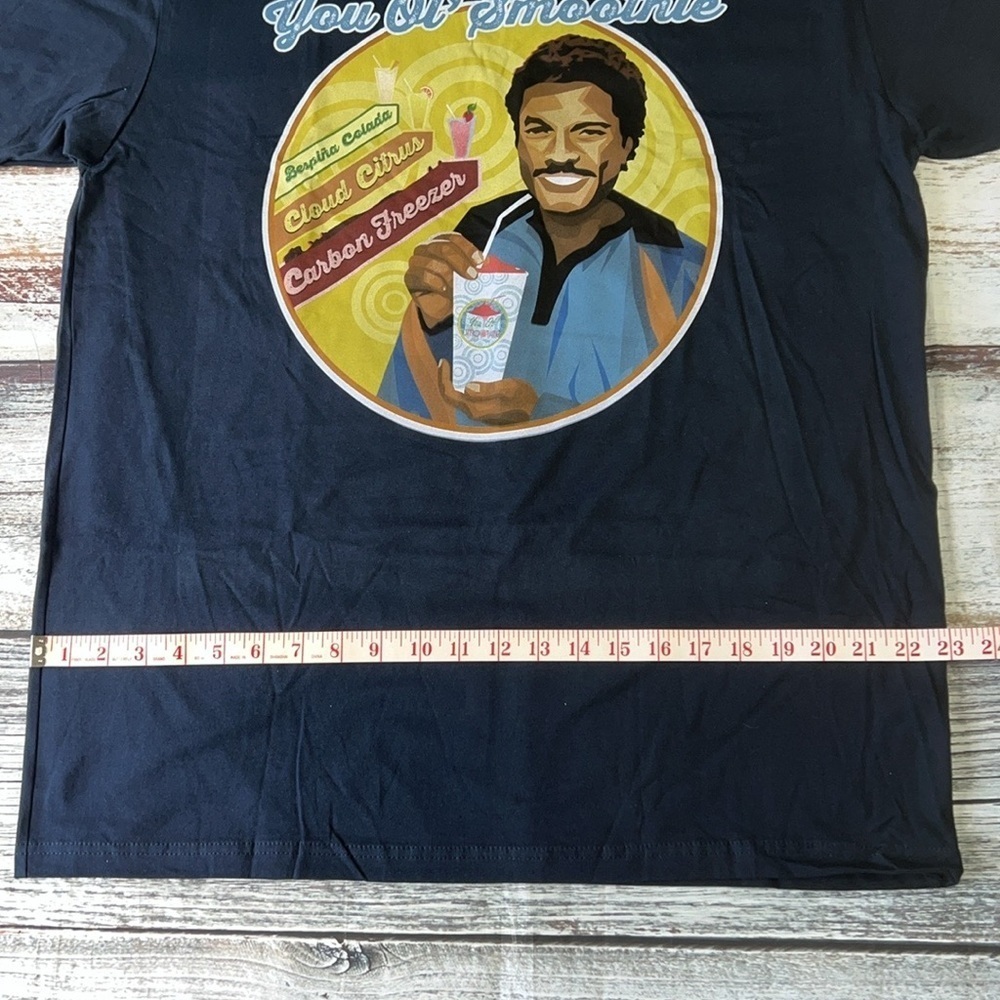 Star Wars Blue T-Shirt “you ol’ smoothie” Landonis Balthazar Calrissian Sz XL - Picture 7 of 10